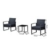 Conjunto de 2 sillones y mesa Rat&aacute;n Outsunny