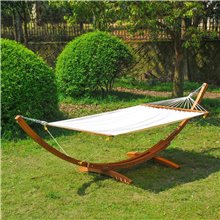 Hamaca balancín de madera de 205x150 Outsunny