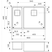 Fregadero Texas Doble 40x40/18x40 Inox Galindo