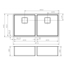 Fregadero Texas Doble 40x40/40x40 Inox Galindo