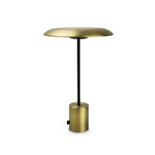 Lámpara sobremesa negro y oro satinado HOSHI 4W Faro