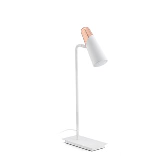 L&aacute;mpara sobremesa blanco y cobre LAO 4,5W Faro
