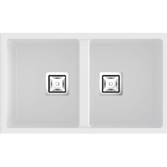 Fregadero de 2 cubas Blanco 75 x 45cm Zie Poalgi