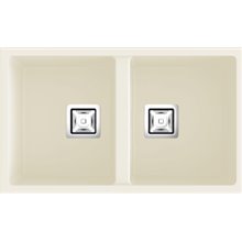 Fregadero de 2 cubas Pergamón 75 x 45cm Zie Poalgi