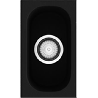 Fregadero de 1 cuba Negro Liso Poalgi 34 x 19,5cm