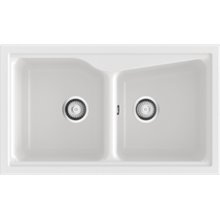 Fregadero de 2 cubas Blanco 86 x 51cm City Poalgi 