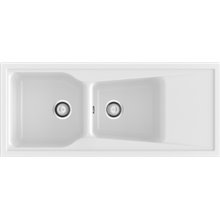 Fregadero de 2 cubas con escurridor Blanco 118 x 51cm City Poalgi