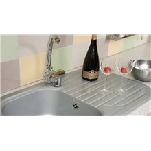 Fregadero de 1 cuba con escurridor Pergamón 81 x 48,5cm Coral Basic Poalgi