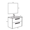 Pack mueble con 2 cajones, lavabo encastrado y espejo CUT LINE Sanchis