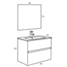 Pack mueble de ba&ntilde;o blanco y lavabo Glass Line Sanchis
