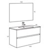 Pack mueble de ba&ntilde;o blanco y lavabo Glass Line Sanchis