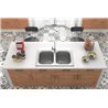 Fregadero de 2 cubas Blanco 80 x 44cm Amatista Basic Poalgi 