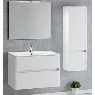 Pack mueble con 2 cajones, lavabo encastrado y espejo DECO LINE Sanchis