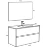 Pack mueble con 2 cajones, lavabo encastrado y espejo DECO LINE Sanchis