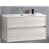 Pack mueble con 2 cajones, lavabo encastrado y espejo DECO LINE Sanchis