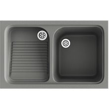 Fregadero de 1 cuba con escurridor Concret 80,2 x 50 cm Cuarzo Basic Poalgi 