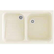 Fregadero de 1 cuba con escurridor Pergamón 80,2 x 50 cm Cuarzo Basic Poalgi 
