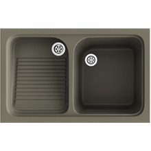 Fregadero de 1 cuba con escurridor Tundra 80,2 x 50 cm Cuarzo Basic Poalgi 