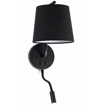 Aplique con lector LED BERNI negro Faro