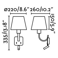 Aplique con lector LED ESSENTIAL níquel mate Faro
