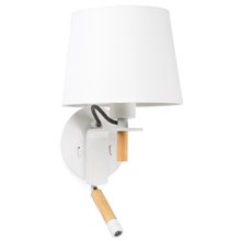 Aplique FUSTA blanco con lector LED Faro