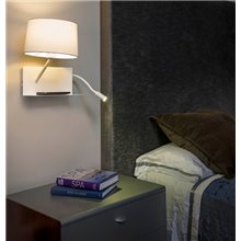 Aplique HANDY blanco con lector LED izquierda Faro