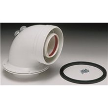 Accesorios calderas de condensación curva coaxial 90º + brida + toma muestras 60/100 FERROLI