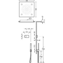 Kit de ducha termostático electrónico TRES