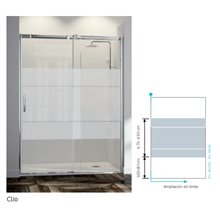 Mampara puerta corredera para ducha decorado Clio LU102 Kassandra