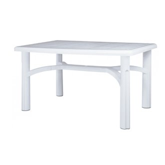 Mesa rectangular blanca BOLERO de resol