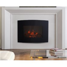 Chimenea eléctrica de pared 65x11,4x52cm negra Homcom