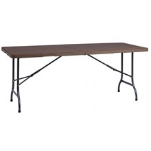 Mesa pegable marrón ratán EASY 180 de Resol