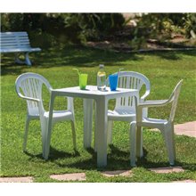 Set de 27 mesas monobloc blancas Beach Bar Resol