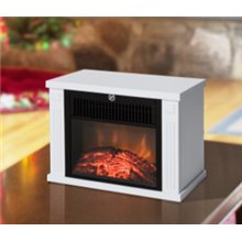Chimenea eléctrica vertical 34x17x25cm negra Homcom