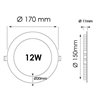 Panel Downlight redondo de 12W