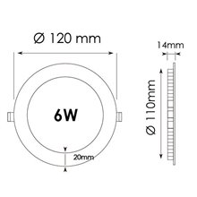 Panel Downlight redondo de 6W PLATA