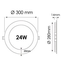 Panel Downlight redondo de 24W