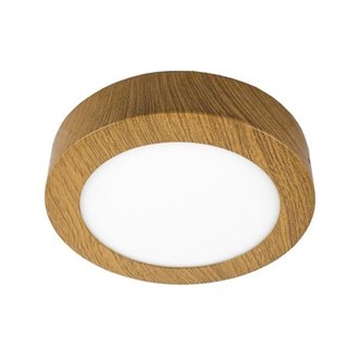 Plaf&oacute;n LED redondo &Oslash;17x4cm 12W madera