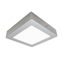 Plafón LED cuadrado 23x23x4cm 18W plata