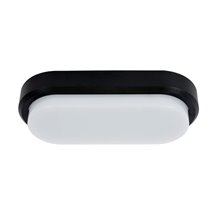 Plafón LED oval IP54 19,6x9,5x4,5cm 12W negro