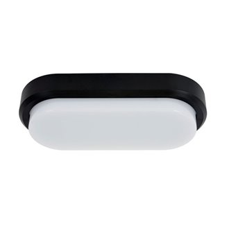 Plaf&oacute;n LED oval IP54 19,6x9,5x4,5 cm 12W negro