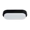 Plaf&oacute;n LED oval IP54 19,6x9,5x4,5 cm 12W negro
