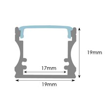 Perfil Tira LED rectangular aluminio 1,75 cm x1...