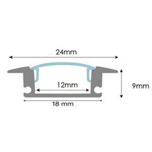 Perfil Tira LED rectangular aluminio 1 metro...