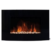 Chimenea eléctrica de pared 65x11,2x52cm negra Homcom