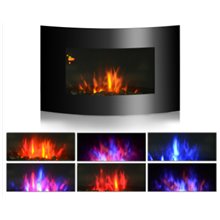 Chimenea eléctrica de pared 65x11,2x52cm negra...