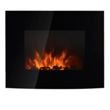 Chimenea eléctrica de pared 88,5x13,5x56cm negra Homcom