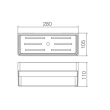 Estante de PVC negro rectangular Imex