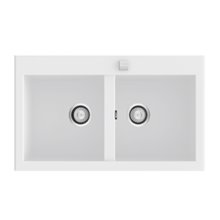 Fregadero de 2 cubas Blanco 86 x 52cm Shira Poalgi 