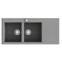 Fregadero de 2 cubas con escurridor Concret 118 x 52cm Shira Poalgi 